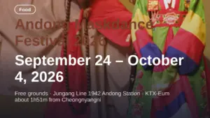 Andong Maskdance Festival 2026: dates, tickets, travel