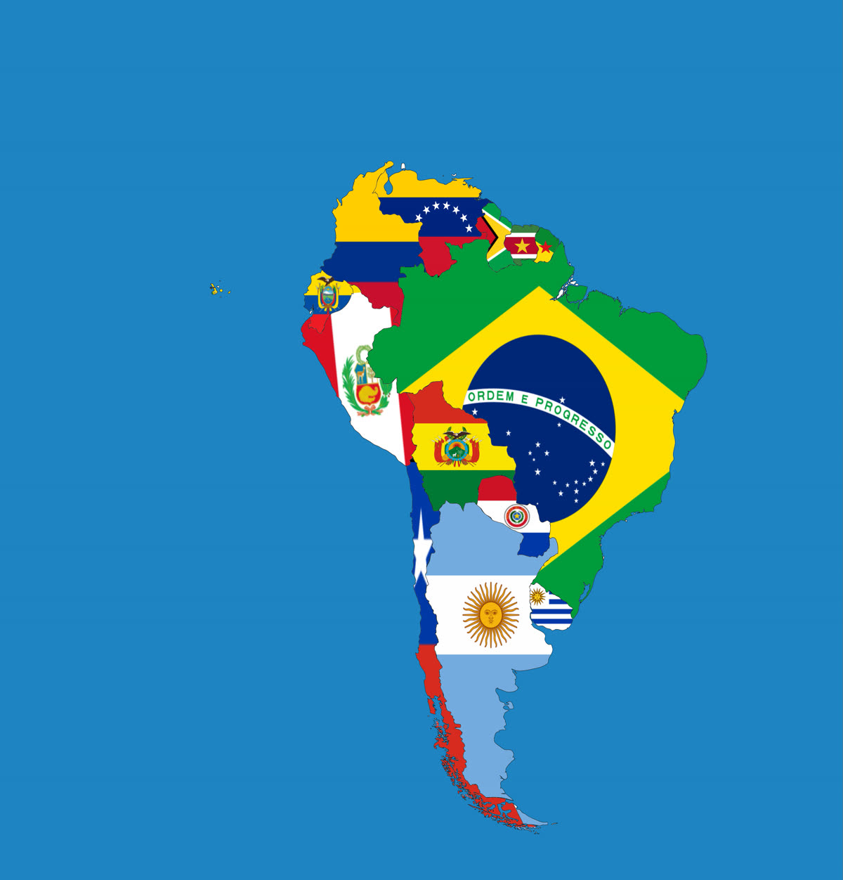 Flag-Map South America — Which countries get BTS's first full-group concerts in South America