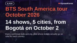 BTS South America tour 2026: dates, cities, tickets