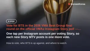BTS VMAs 2026 Best Group vote: Instagram steps and deadline