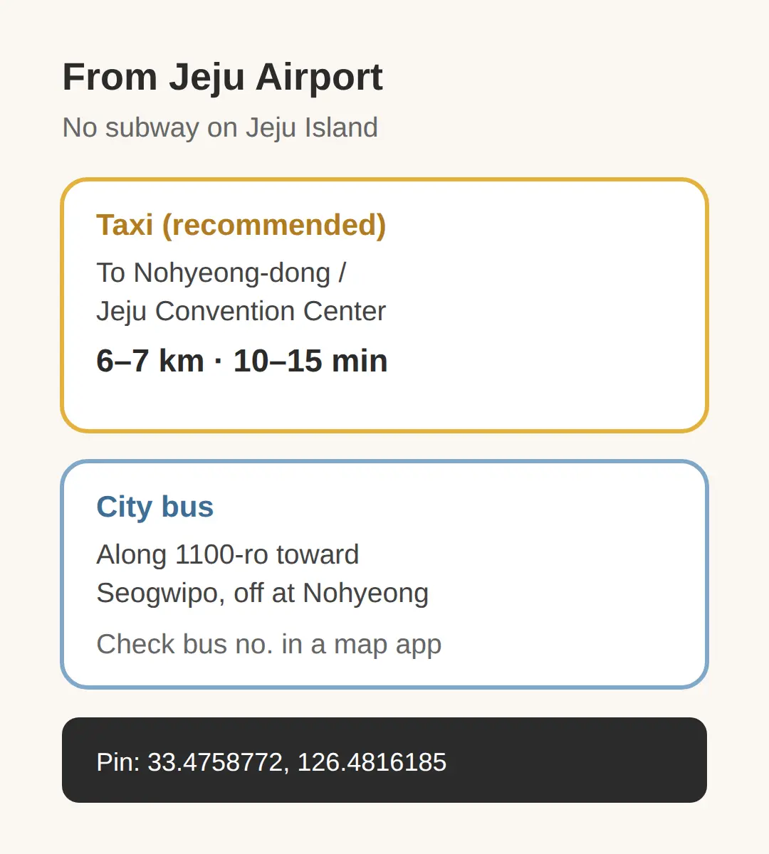 How to Get There from Jeju Airport