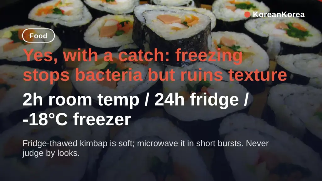 Can You Freeze Kimbap? The 2-Hour Rule and Freezer Limits