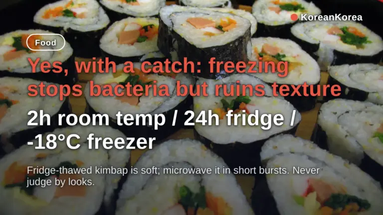 Can You Freeze Kimbap? The 2-Hour Rule and Freezer Limits