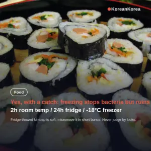 Can You Freeze Kimbap? The 2-Hour Rule and Freezer Limits