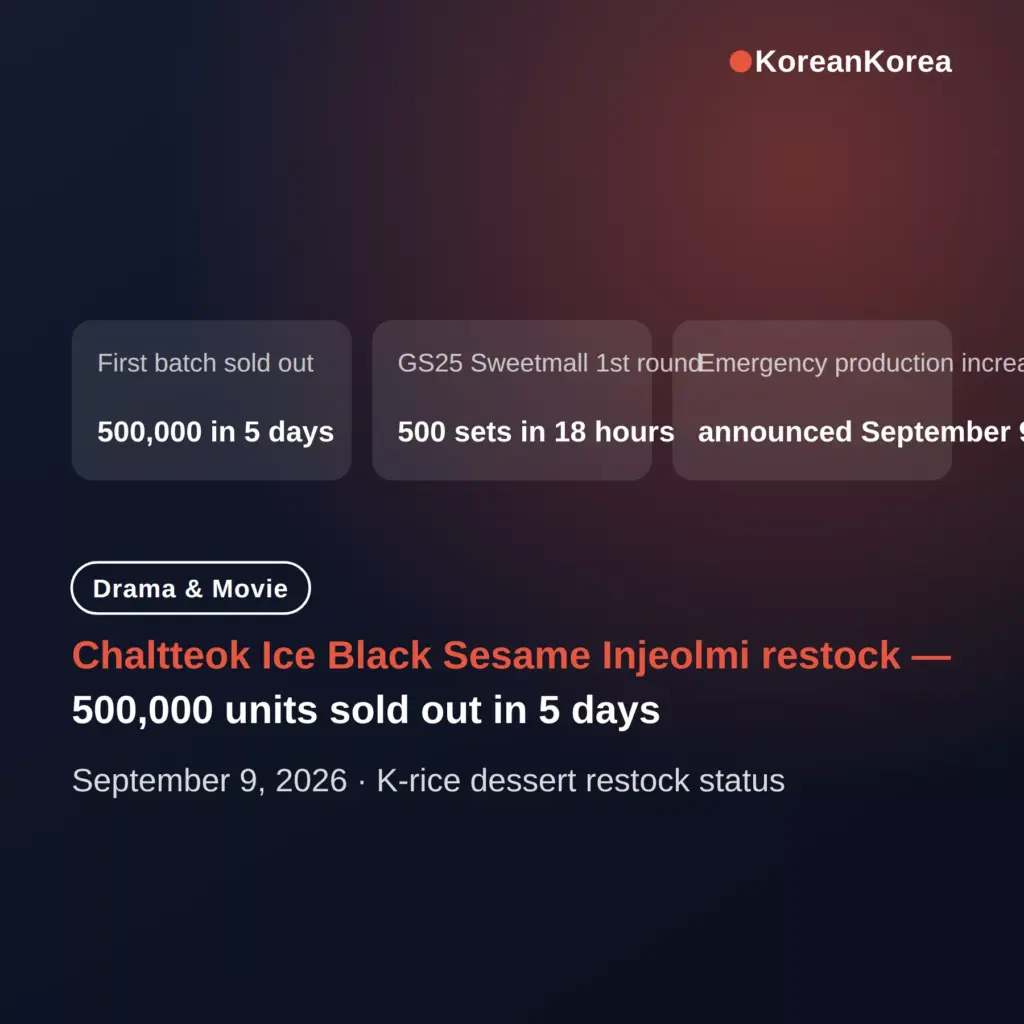 Chaltteok Ice Black Sesame Injeolmi restock — 500,000 units in 5 days, how to get one