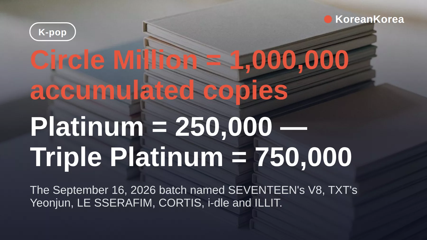 Circle certification K-pop million platinum: tiers and names