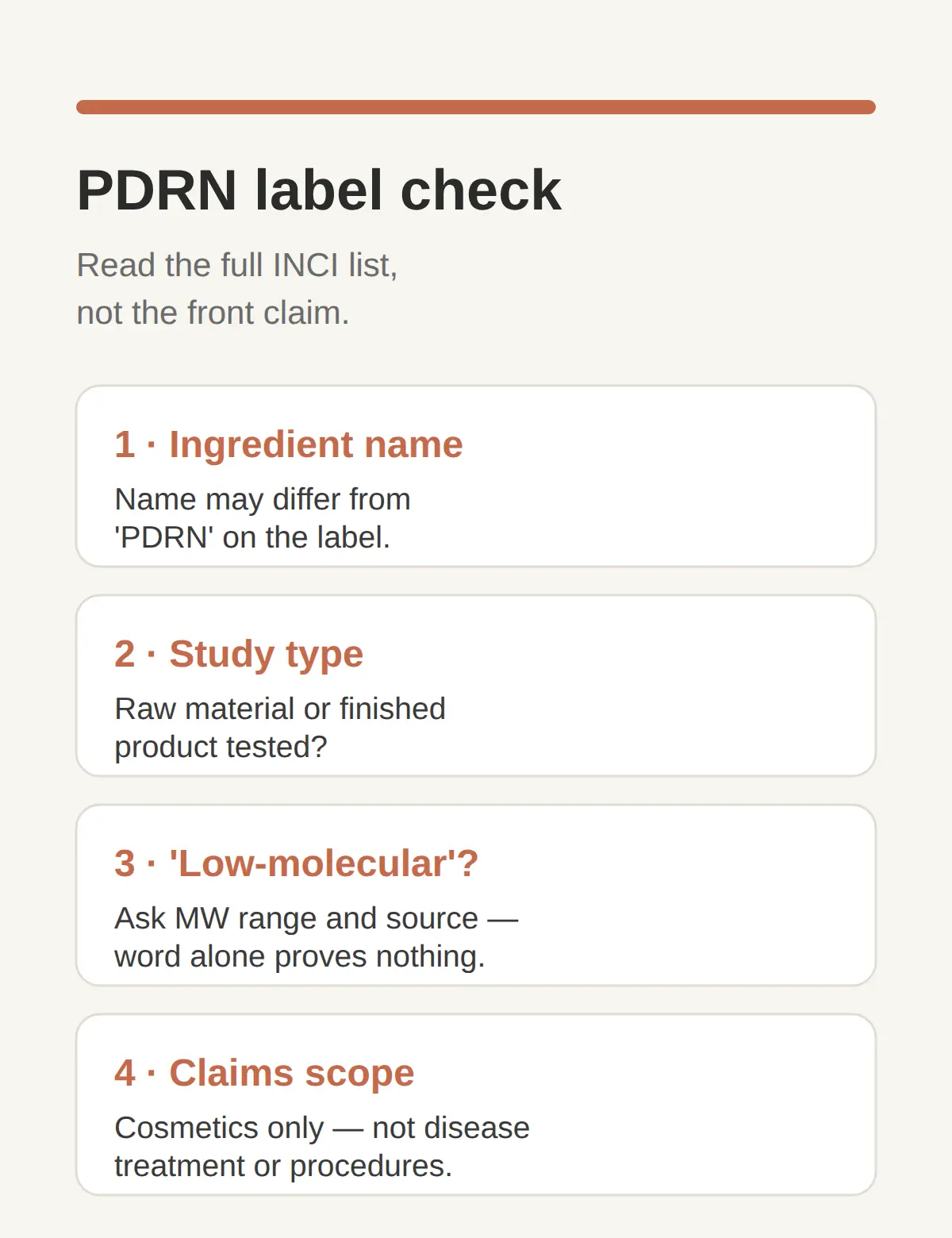 How to choose a PDRN product — label checks that work