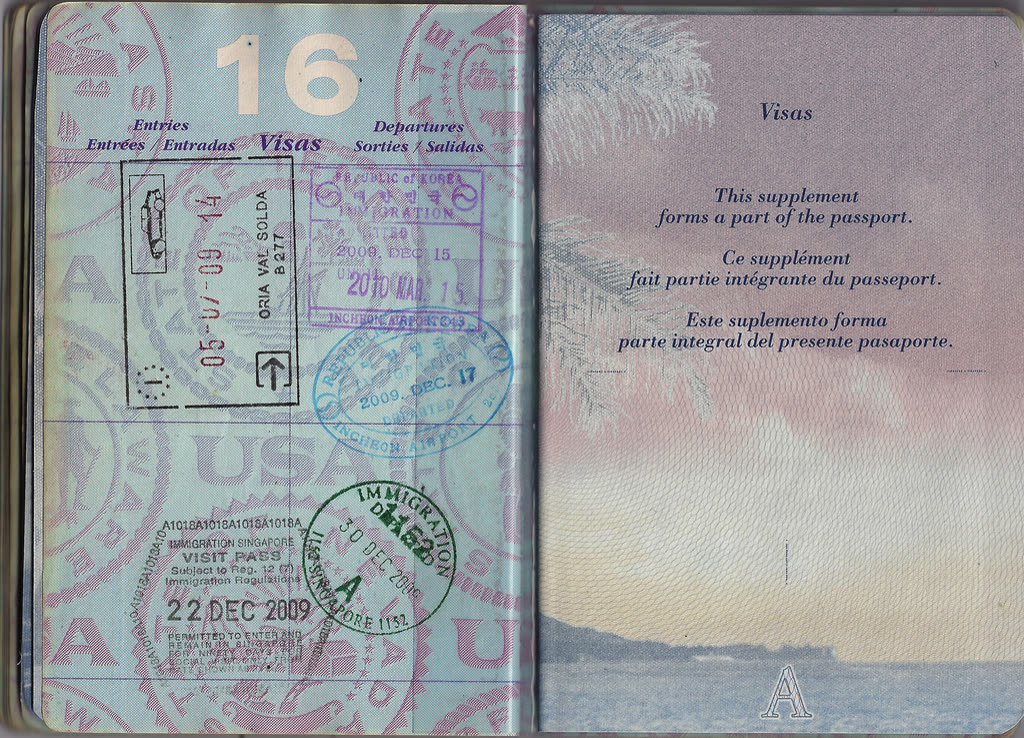 USA passport with immigration stamps from Italy, Singapore and South Korea - 20120708 — First Time in Korea Travel Tips: Visa, K-ETA and Who Needs What