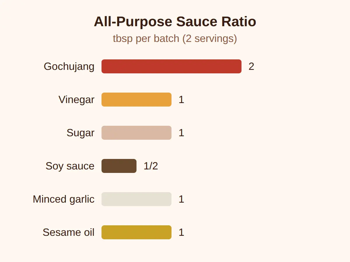 Gochujang bibim guksu recipe: the all-purpose sauce ratio