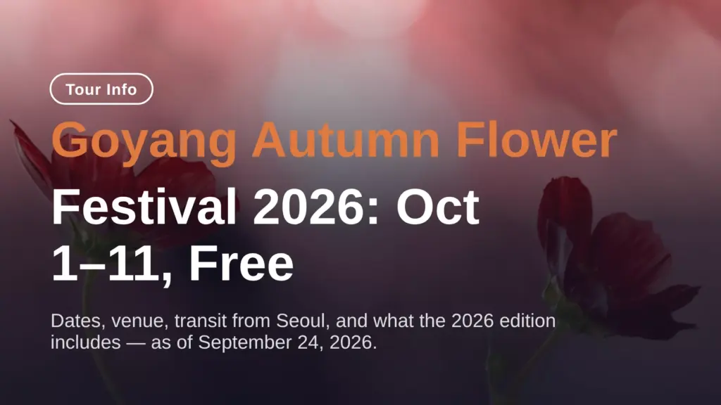 Goyang Autumn Flower Festival 2026: Oct 1–11 at Ilsan Lake Park