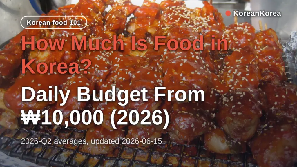 How Much Is Food in Korea? Daily Budget From ₩10,000 (2026)