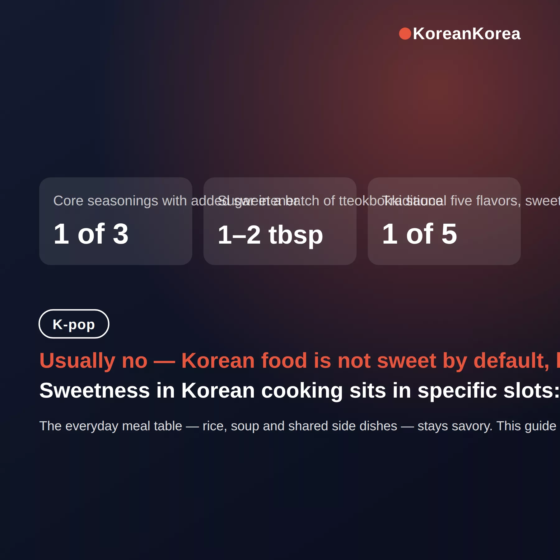 Is Korean Food Sweet? The Answer Depends on the Dish, Not the Cuisine
