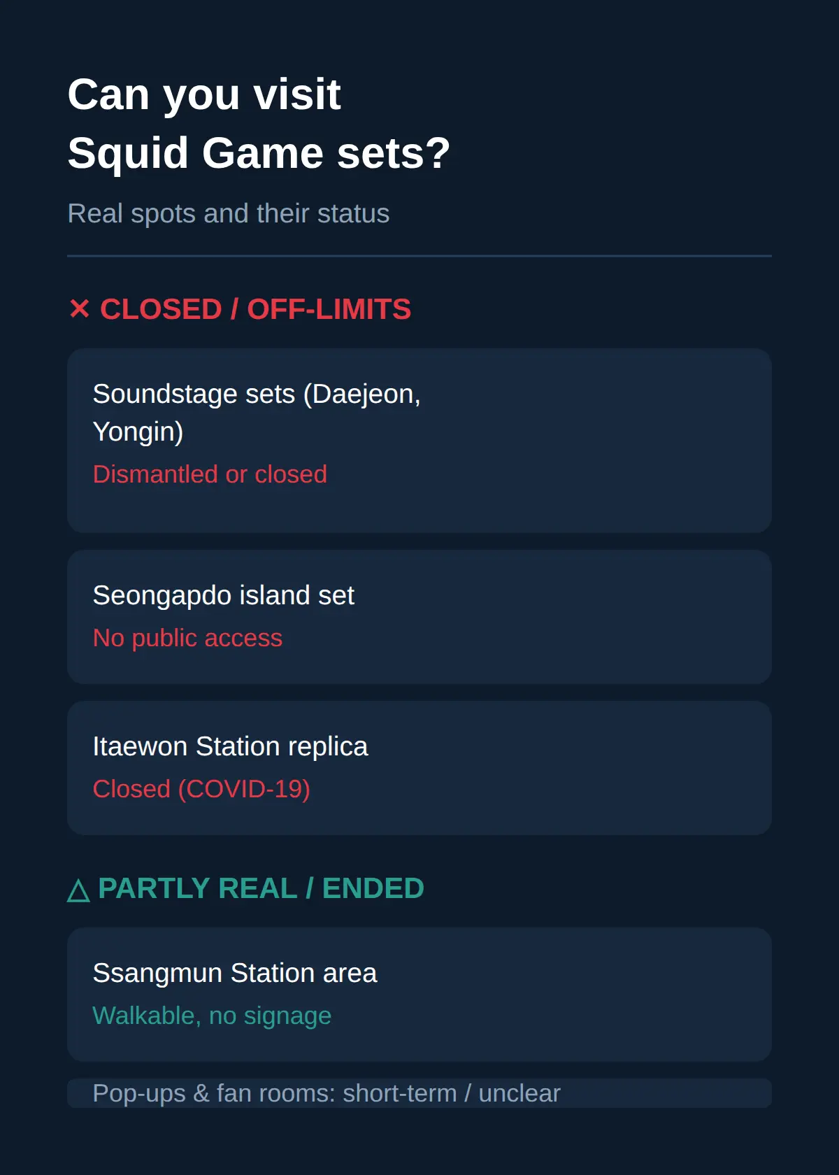 Can you visit Squid Game in real life?