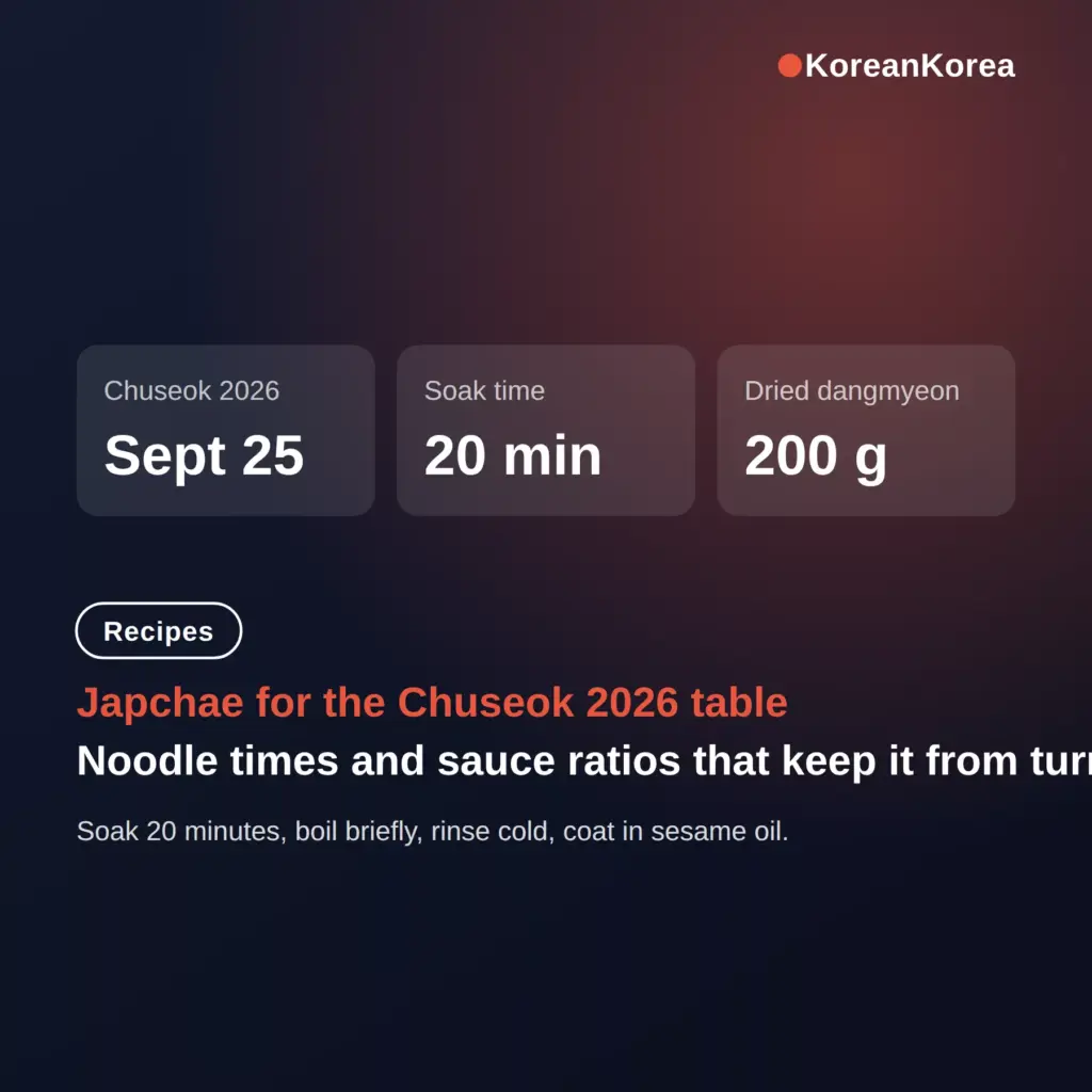 Japchae recipe chuseok: noodle times that stop mush