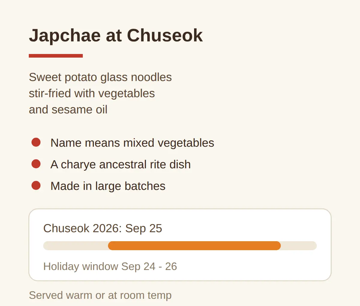What japchae is and why Koreans make it for Chuseok