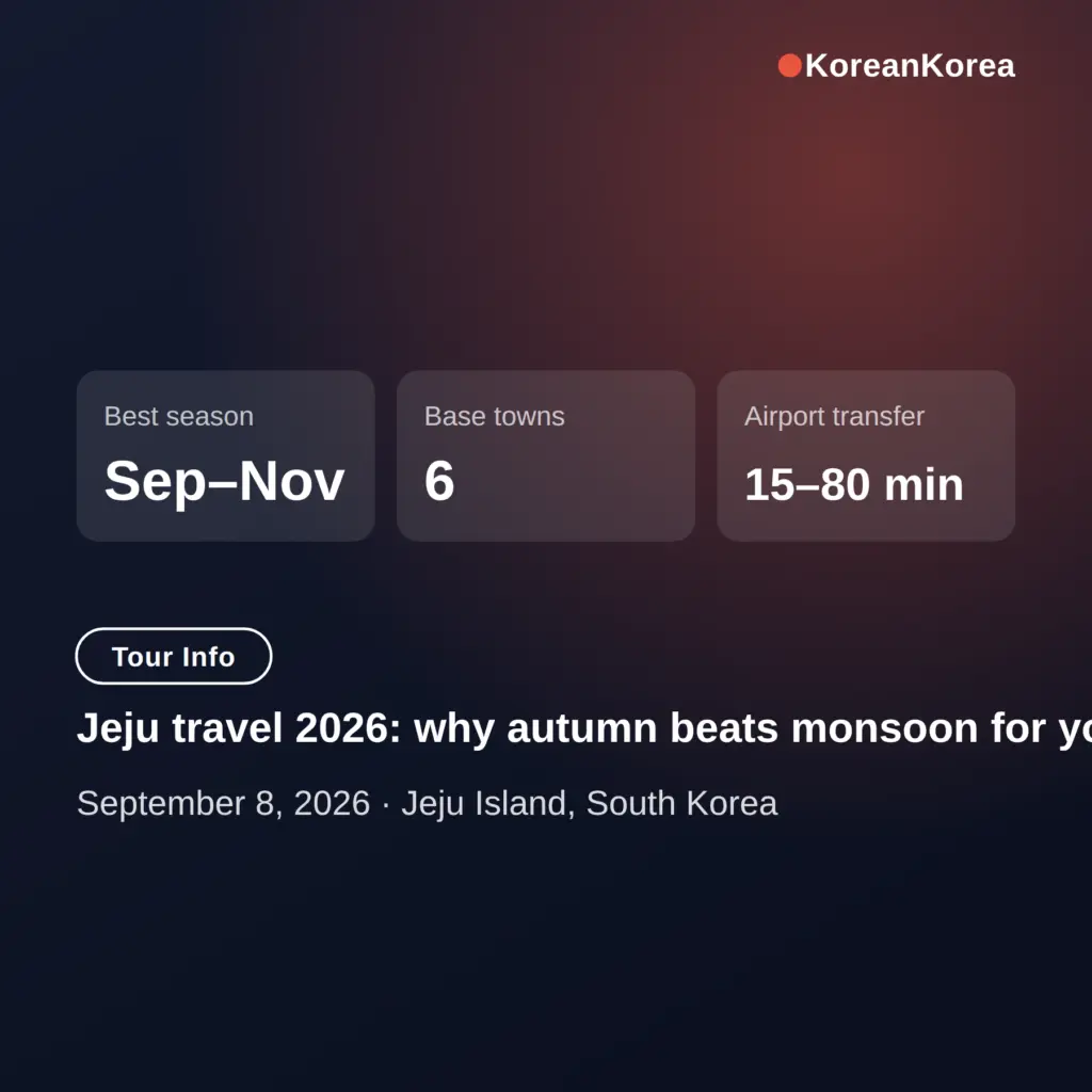Jeju travel 2026: why autumn beats monsoon for your 14-day Korea trip