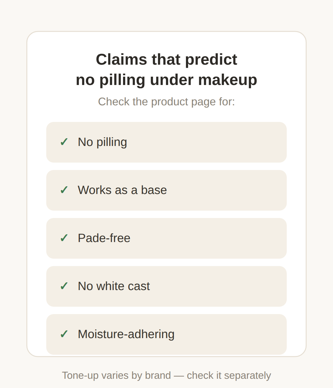 Will it pill under foundation? The claims to check