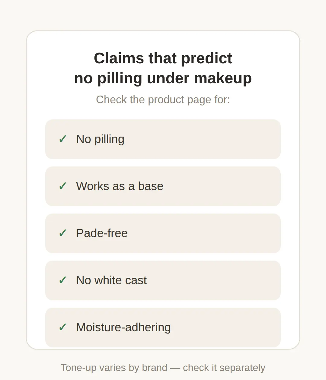 Will it pill under foundation? The claims to check