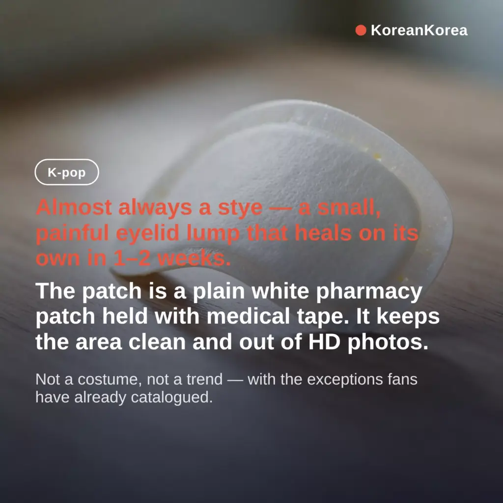 Why do korean idols wear eye patches? Stye, not fashion