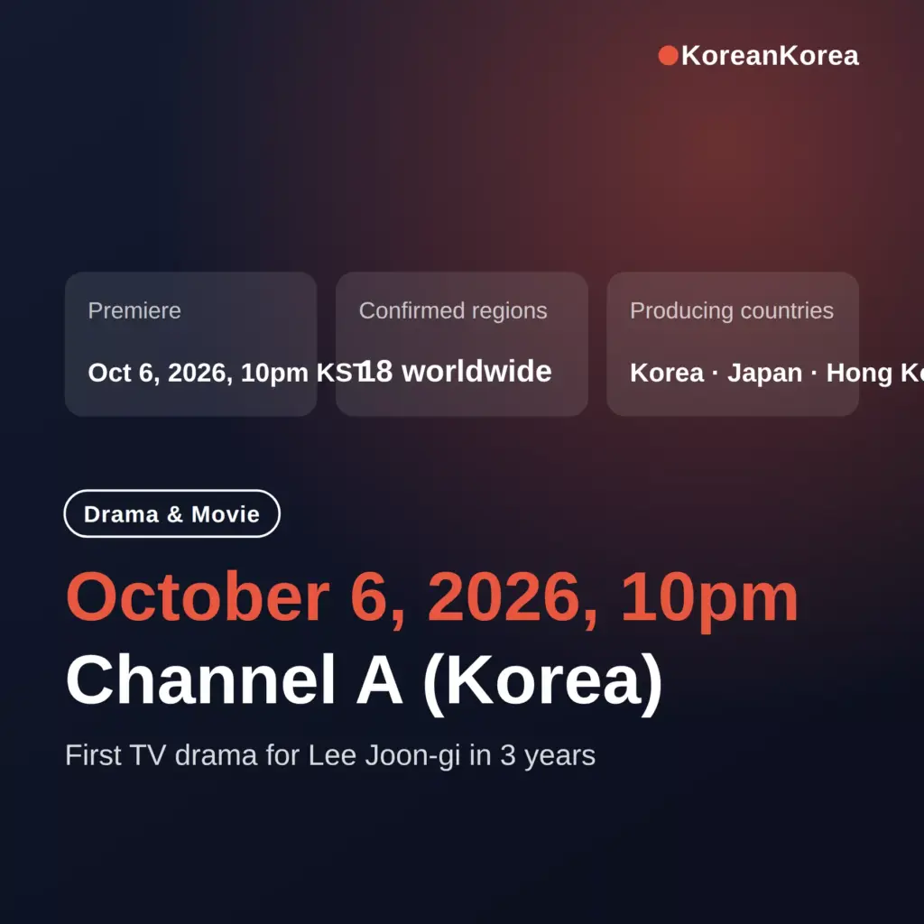 Kidnap Game Channel A Lee Joon-gi release date: October 6, 2026 at 10pm — His First Drama in 3 Years