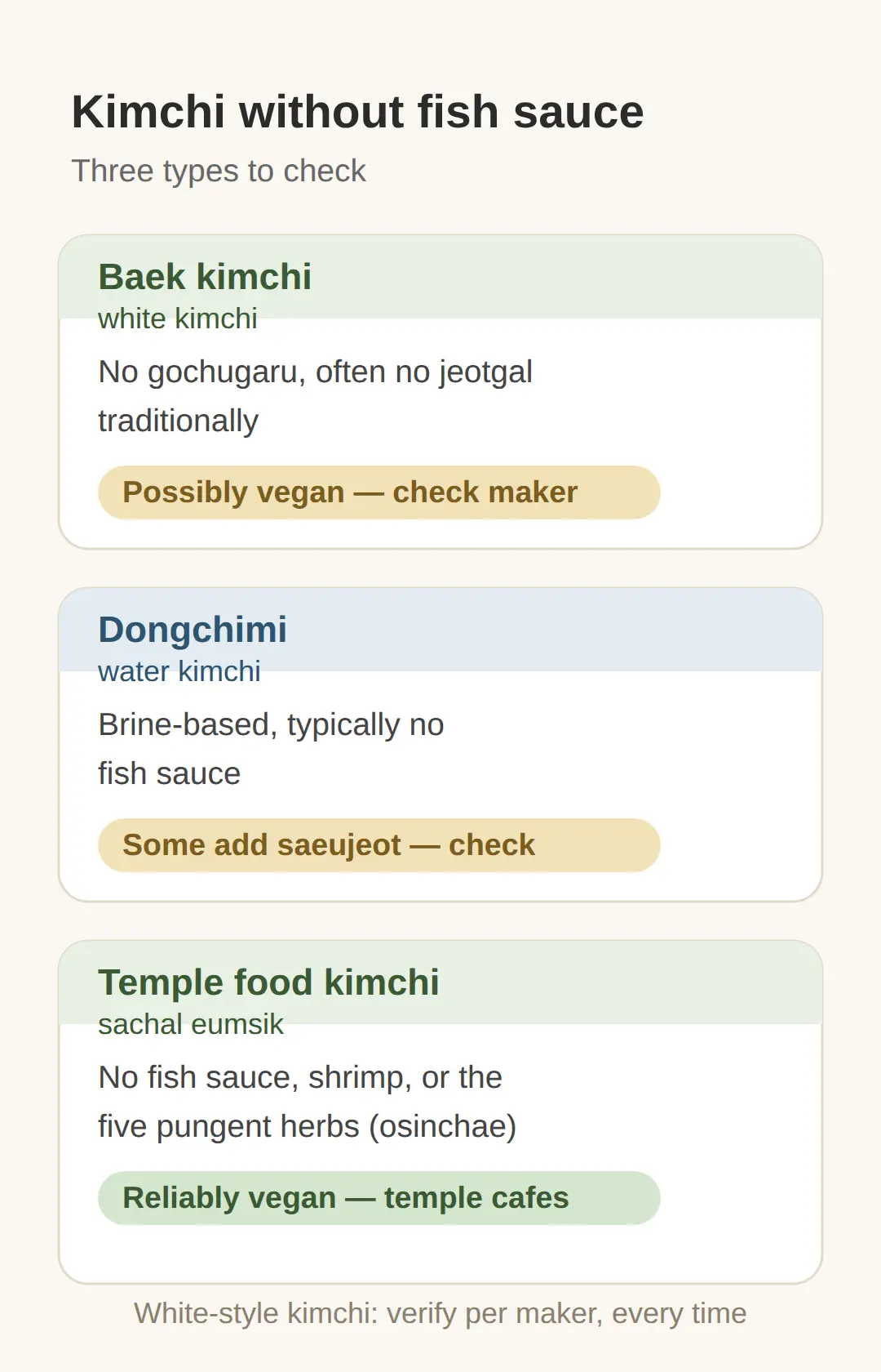 Which Kimchi Has No Fish Sauce