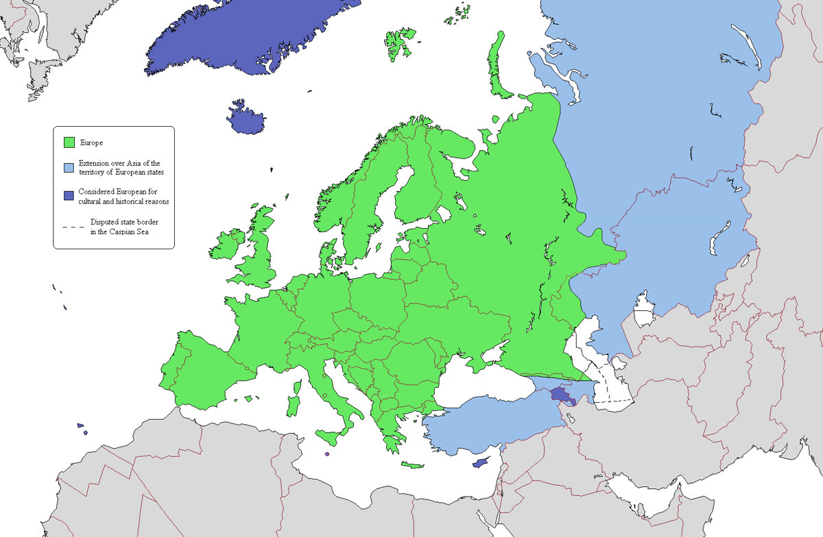 Map of Europe (political) — Does Kocowa+ Work in Europe and the UK?
