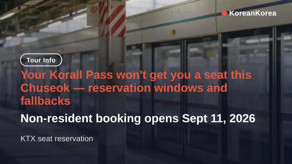 Korail Pass seat reservation during Chuseok 2026: valid but standing — how to lock a seat