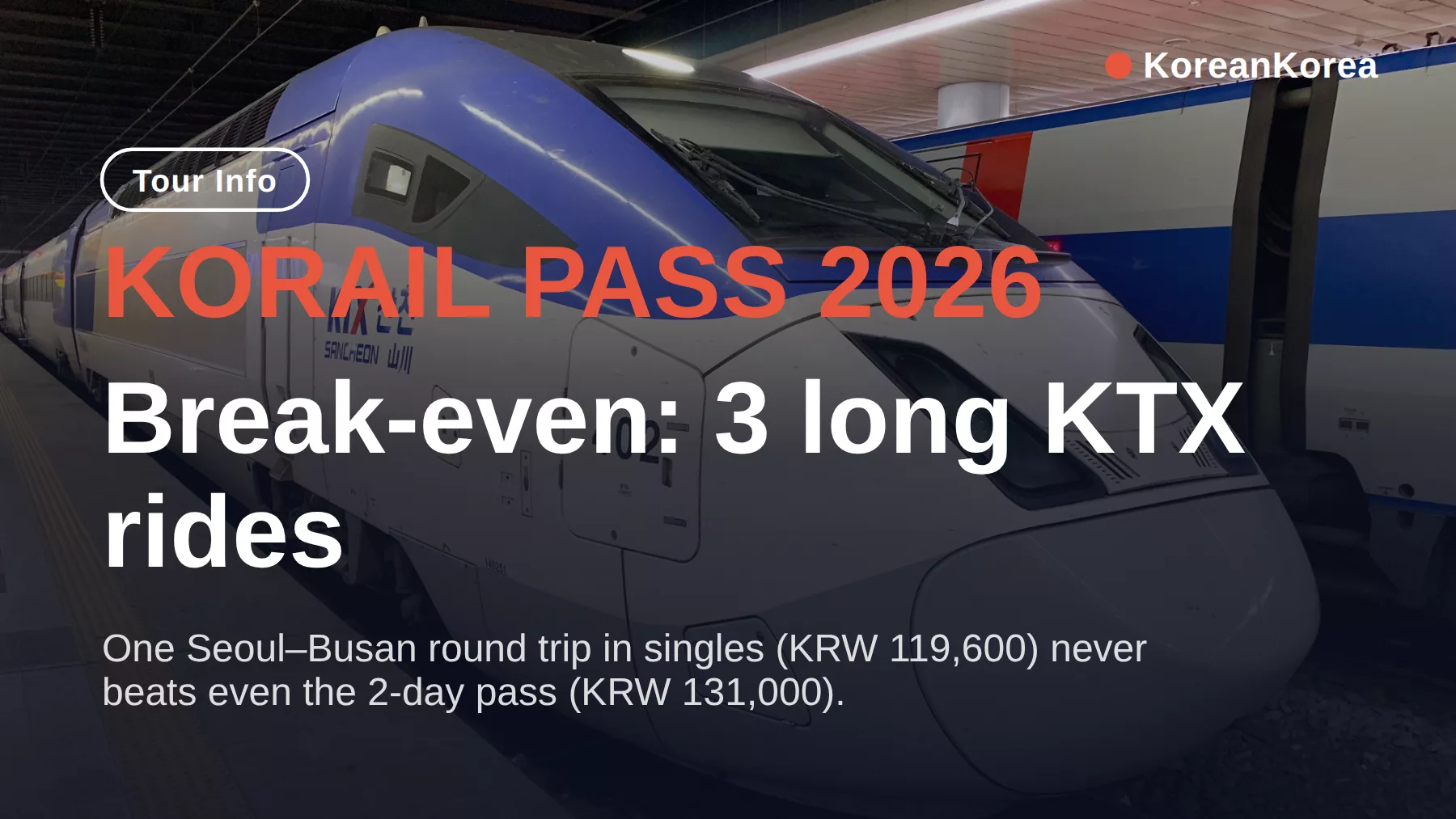 Korail Pass worth it 2026: prices and break-even rides