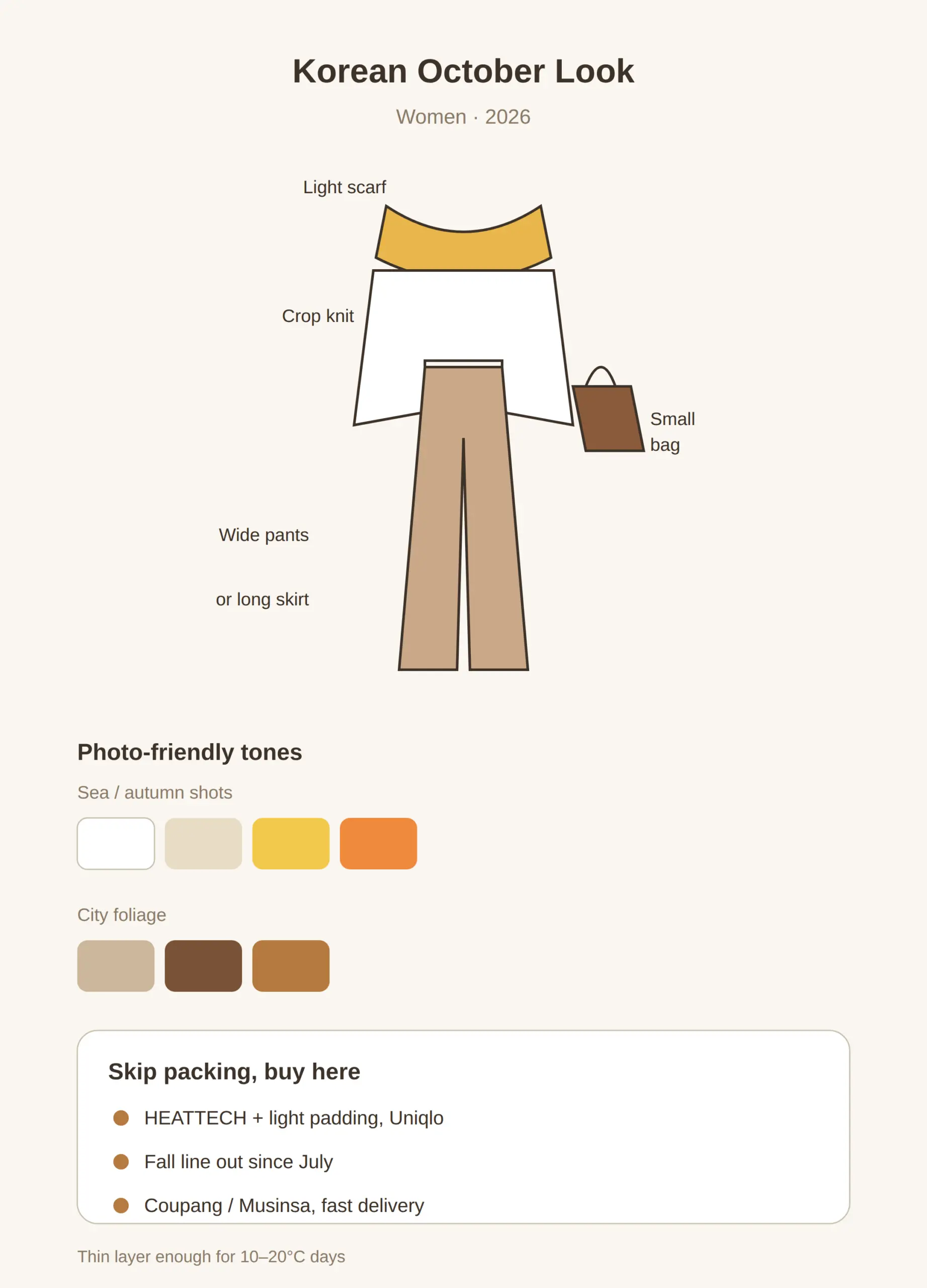 What to Wear in Korea in October (Female): Styling and Buying on Arrival