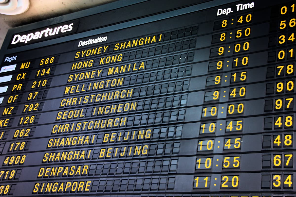 47 Airport departures board free photo - Melbourne Airport timetable - Creative Commons Attribution — When does it start