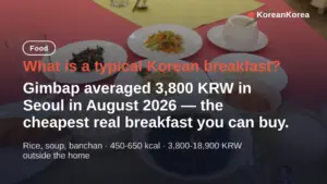 What is a typical Korean breakfast? Banchan, prices and 2026