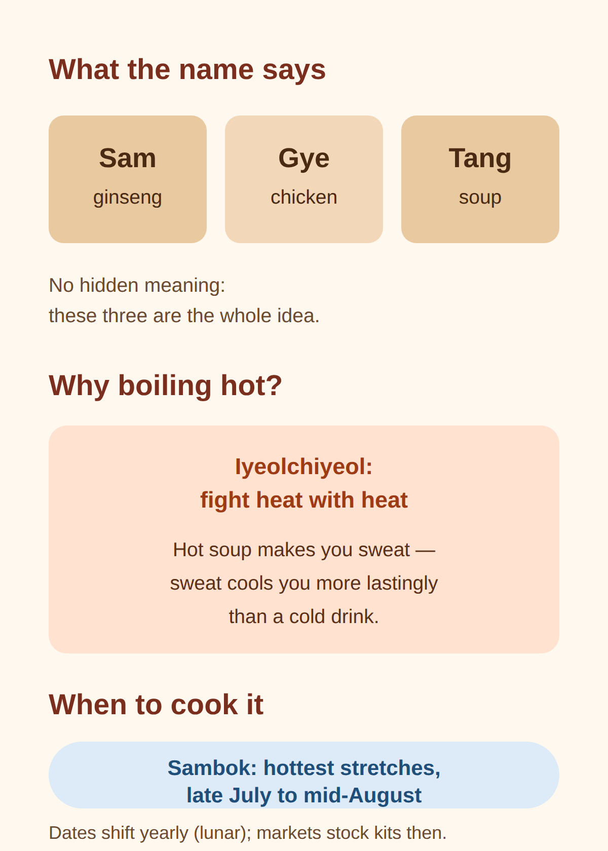 Samgyetang recipe: what the name means, and why it is eaten in the worst heat