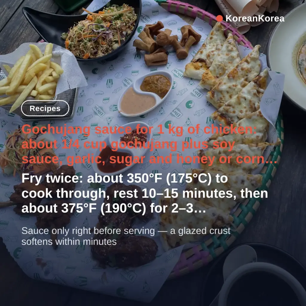 Korean Fried Chicken Recipe Gochujang: Ratio + 2 Fry Temps