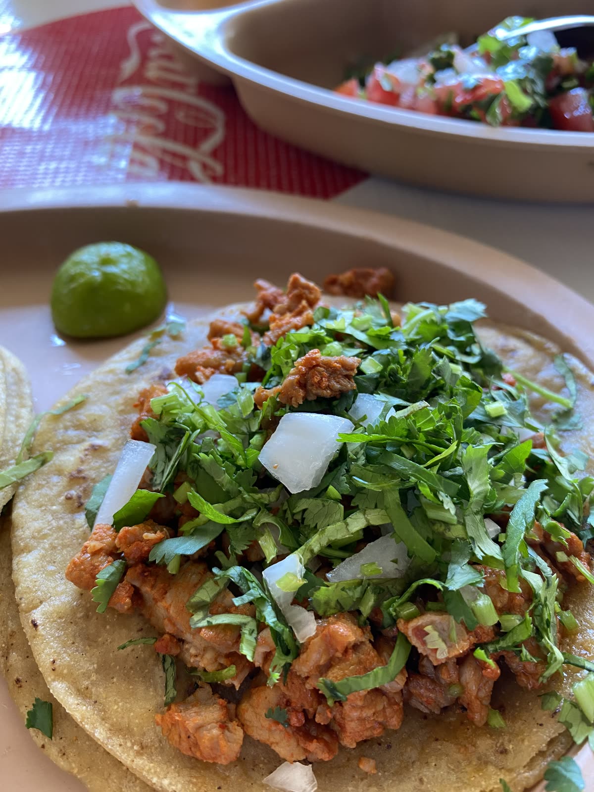 Taco al pastor (spit-grilled pork) (50891939301) — What Korean chains serve: bulgogi tacos, dakgalbi bowls and 12,900 won set menus