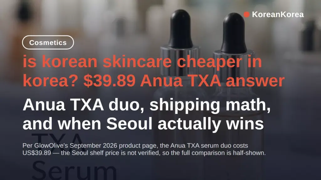 is korean skincare cheaper in korea? $39.89 Anua TXA answer