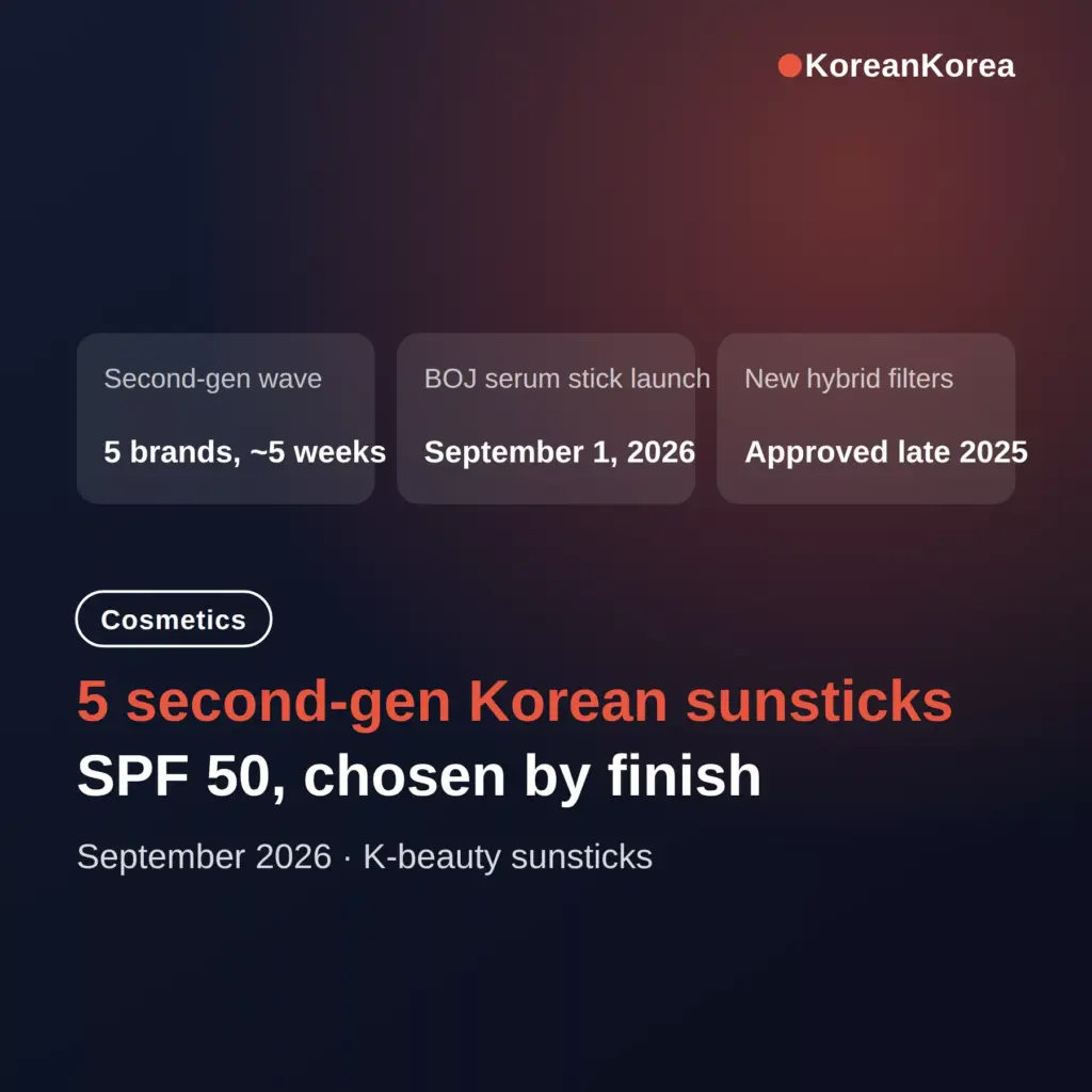Korean sunstick SPF 50: 5 second-gen picks by finish