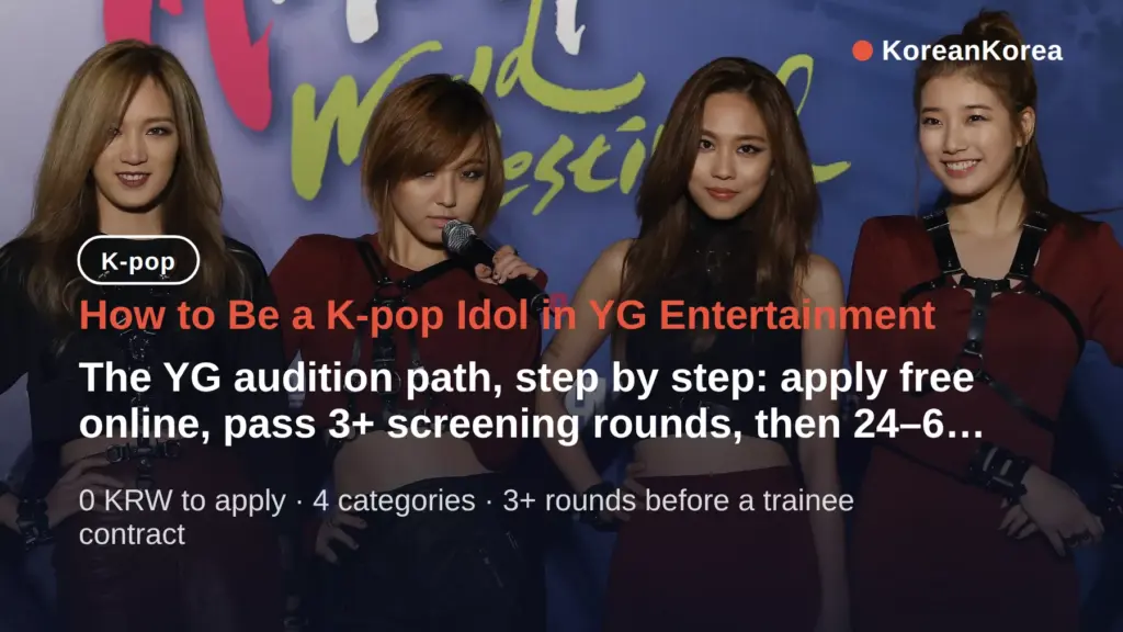 How to be a kpop idol in YG Entertainment: free audition