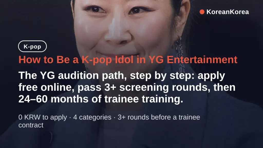 How to be a kpop idol in YG Entertainment: free audition