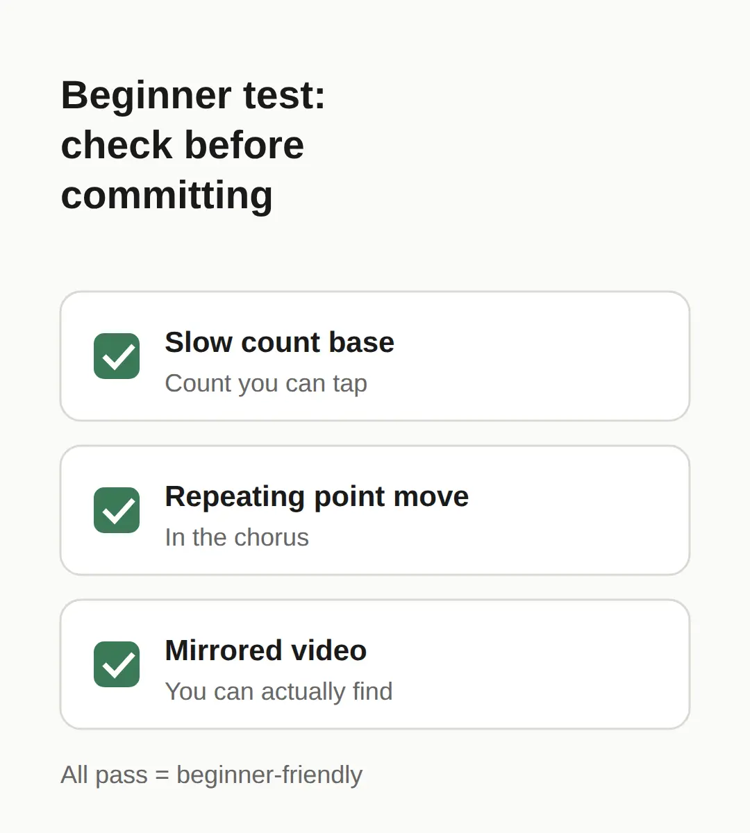 How to check a routine is really beginner-friendly