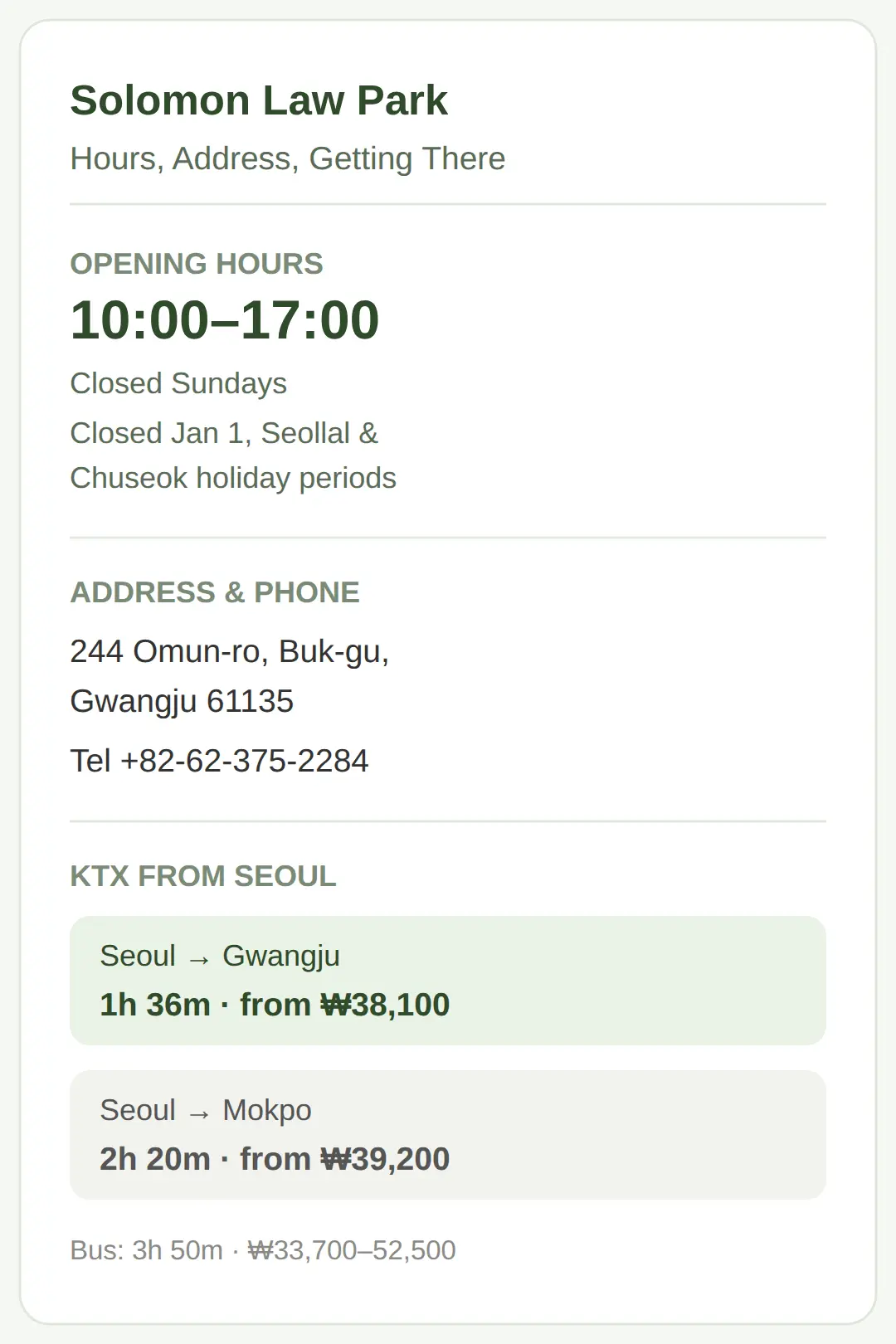 Solomon Law Park Hours, Closing Days and Address
