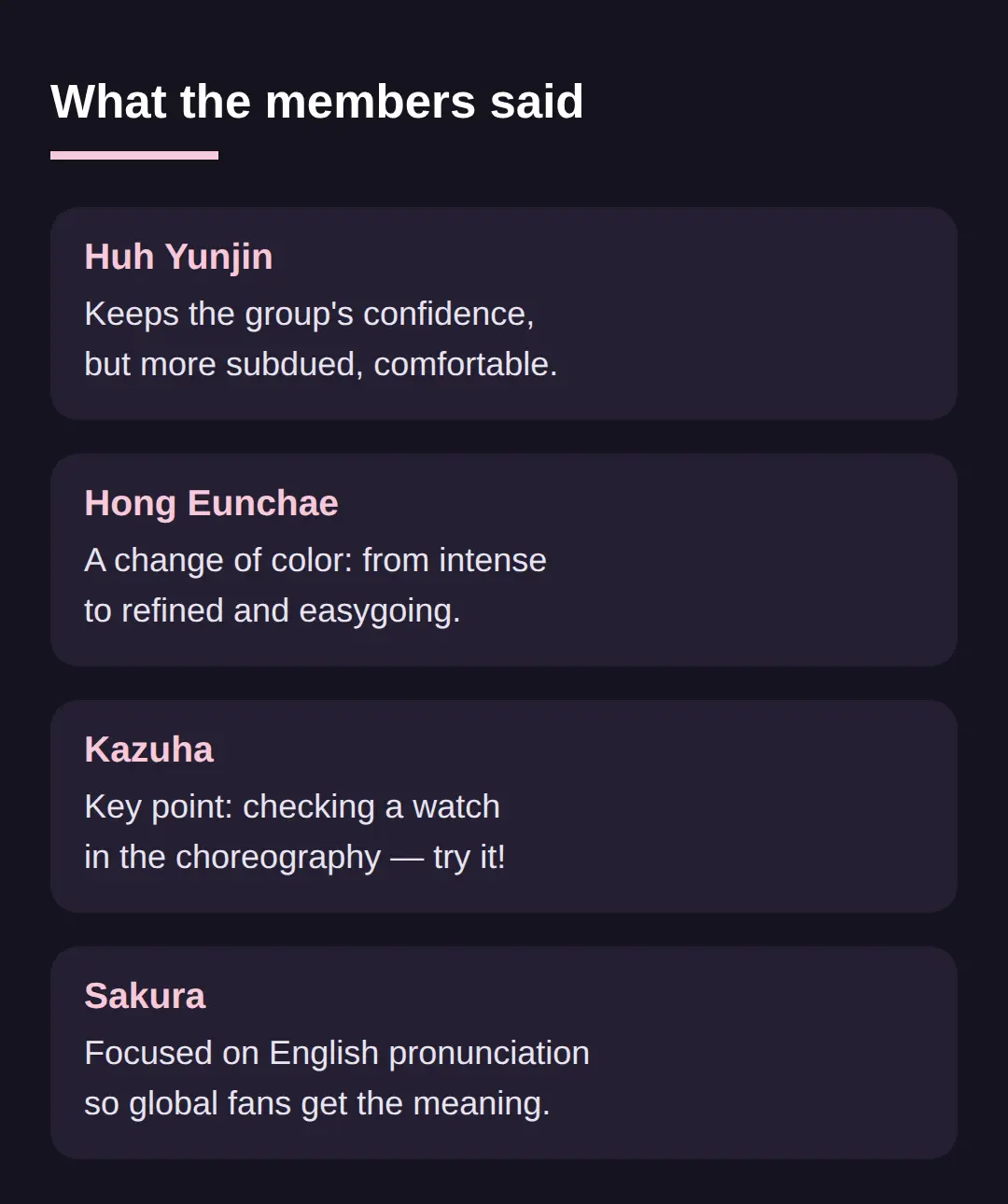 What the members said about the single