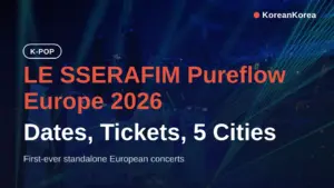 LE SSERAFIM Pureflow ヨーロッパ 2026:日程、チケット、5都市