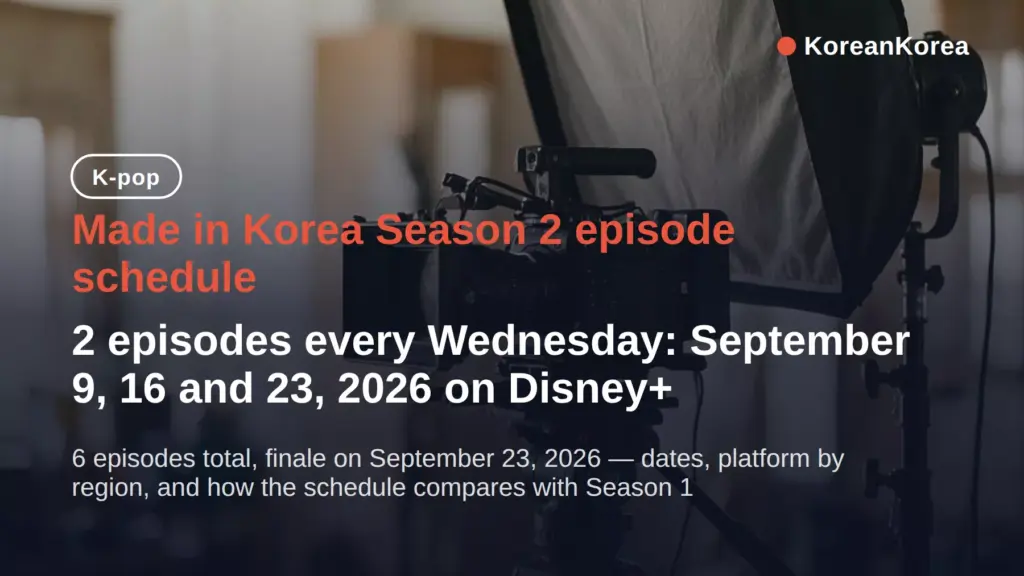 Made in Korea Season 2 schedule: 2 eps Wednesdays, finale Sept 23