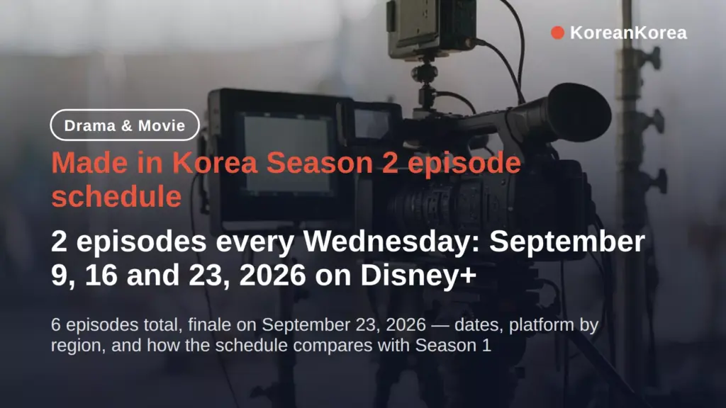Made in Korea Season 2 schedule: 2 eps Wednesdays, finale Sept 23