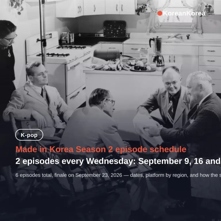 Made in Korea Season 2 schedule: 2 eps Wednesdays, finale Sept 23