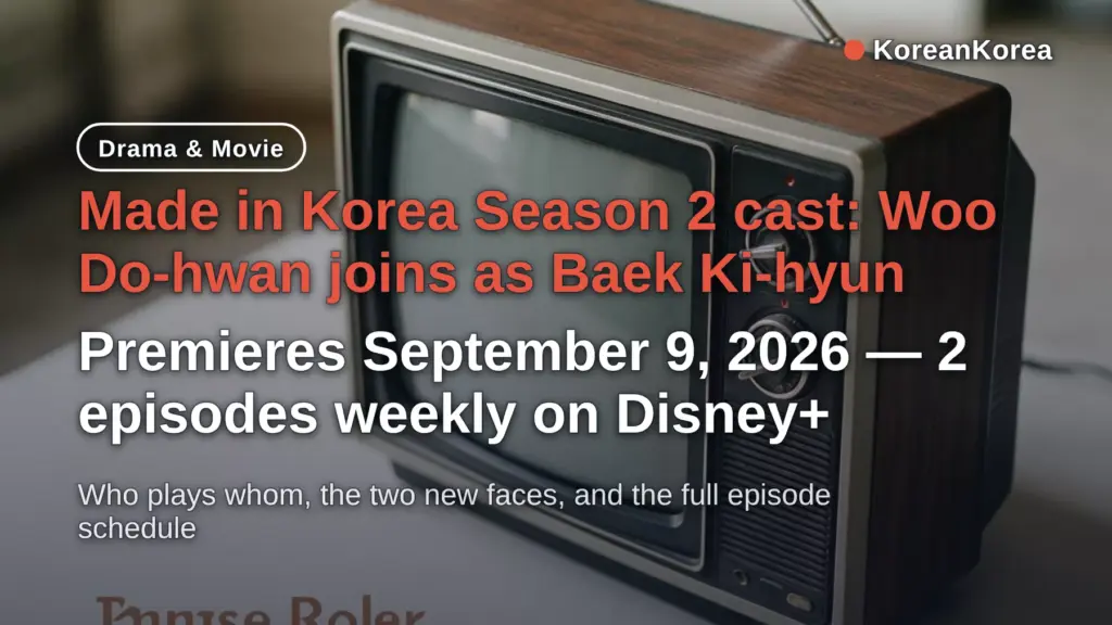 Made in Korea Season 2 Cast: Woo Do-hwan, New Faces, Sep 9