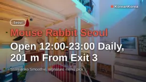 Mouse Rabbit Seoul: Open 12:00-23:00 Daily, 201 m From Exit 3