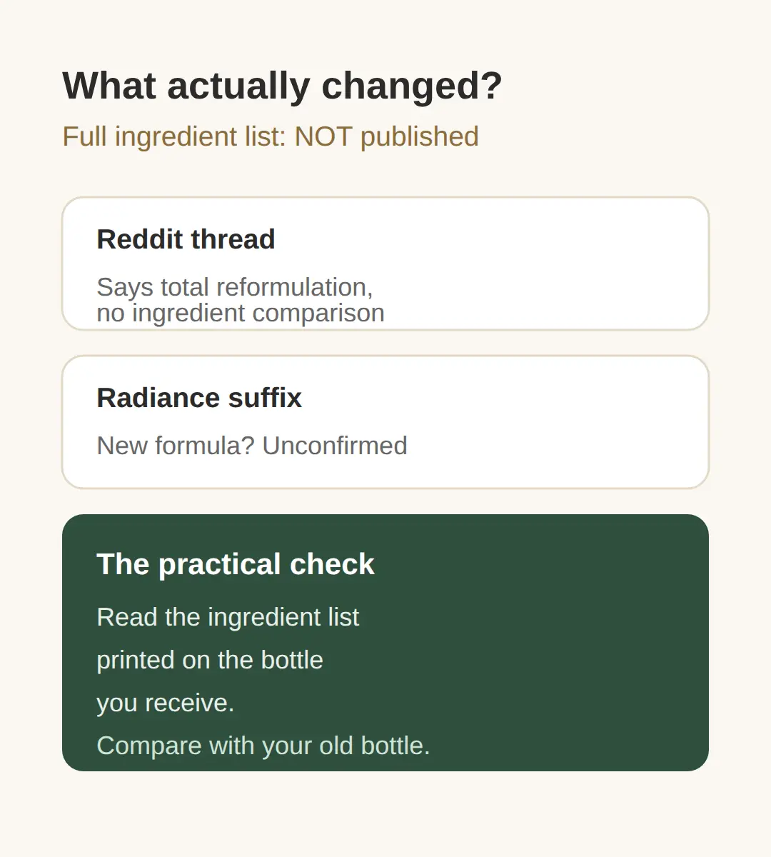 What actually changed in the formula