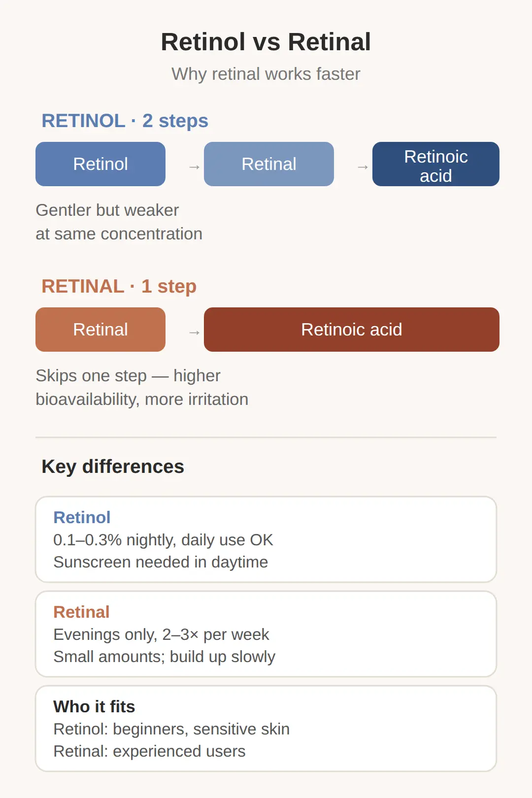 Retinal vs retinol: which works faster, and by how much