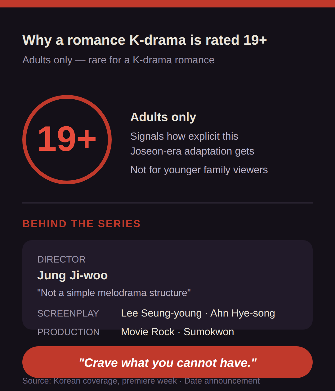Why The Scandal is rated 19+ — and who is behind it